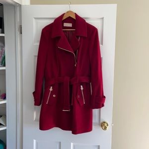 Michael Kors Wool Asymmetric Zippered Coat